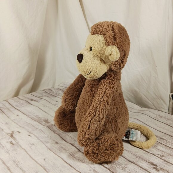 JellyCat Bashful Monkey Brown Tan Plush Stuffed Animal 12" - Picture 6 of 14